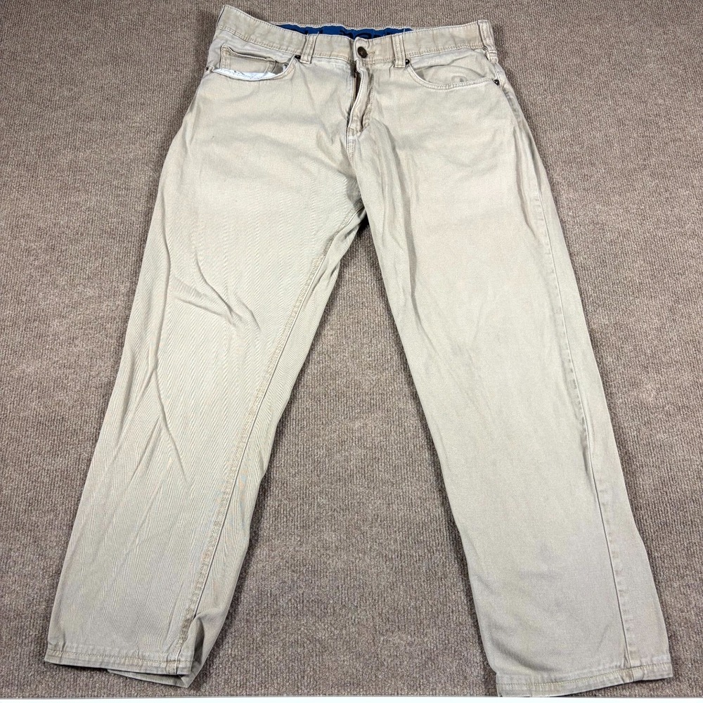 Denali Jeans Mens 34x30 Beige Cotton Stretch Straight Workwear Outdoor Utility